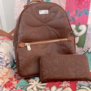 Happy Wahine backpack and wallet.